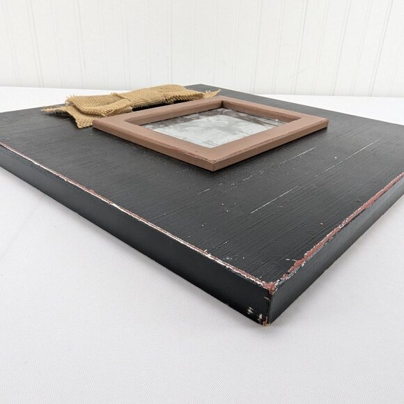 Creative Co-op Wooden Frame Holds 7" x 5" Black Twine Bow Wall Hanging Decor - Picture 4 of 9